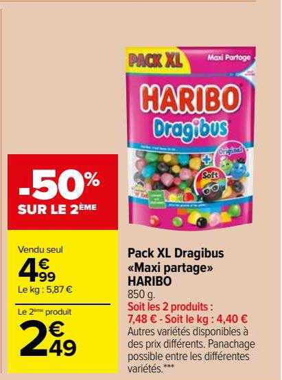 Pack Xl Dragibus «maxi Partage» Haribo