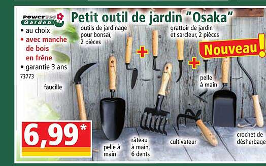 petit outil de jardin "osaka" powertec garden