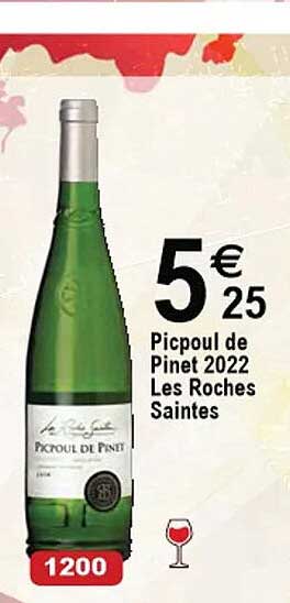 picpoul de pinet 2022 les roches saintes