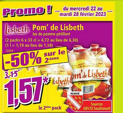 Pom' De Lisbeth Jus De Pomme Pétillant