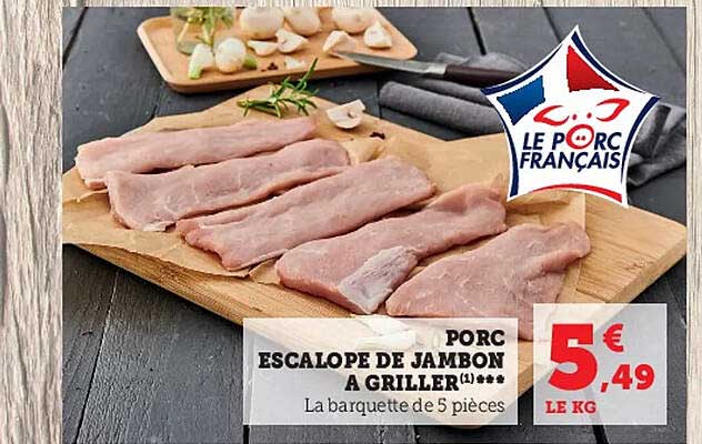 Porc Escalope De Jambon à Griller