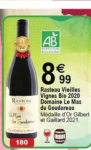 rasteau vieilles vignes bio 2020 domaine le mas du goudareau