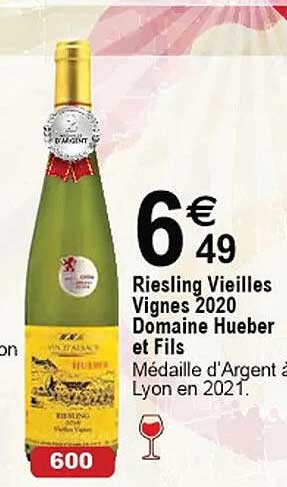 riesling vieilles vignes 2020 domaine hueber et fils