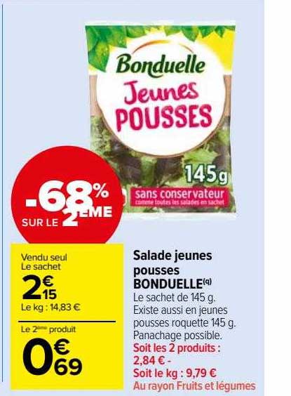 salade jeunes pousses bonduelle