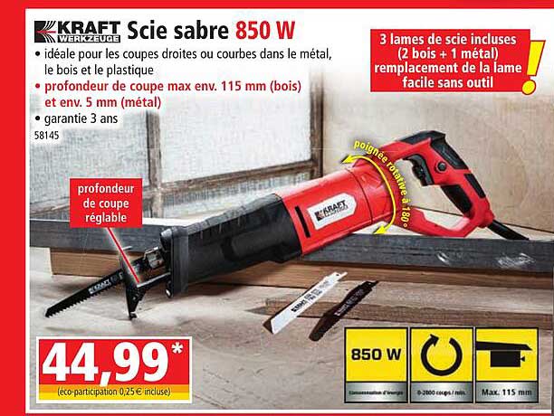 scie sabre 850 w kraft werkzeuge