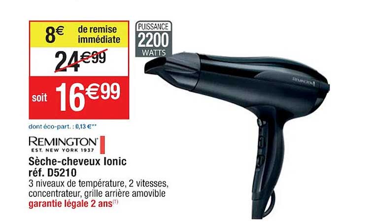 sèche-cheveux ionic remington