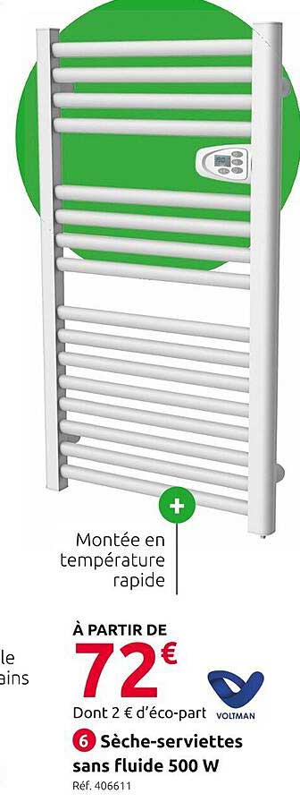 sèche-serviettes sans fluide 500 w