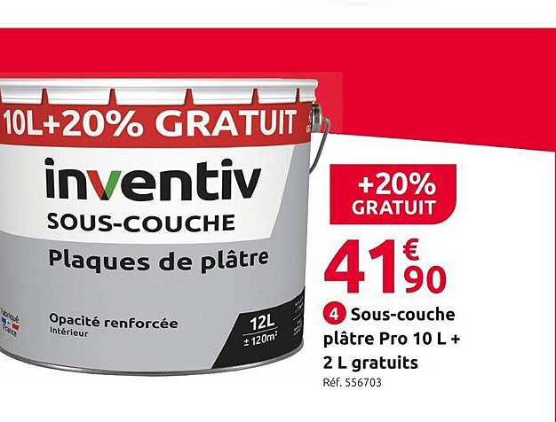 sous-couche plâtre pro 10 l + 2 l gratuits
