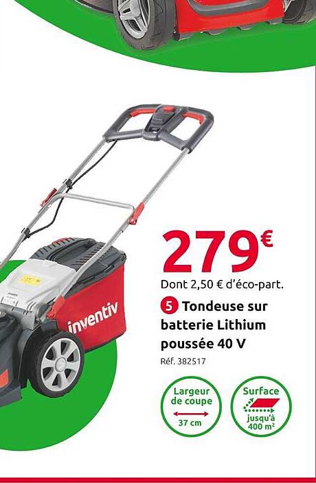tondeuse sur batterie lithium poussée 40 V