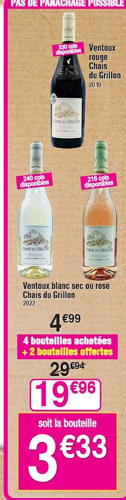 ventoux rouge chais du grillon, ventoux blanc sec ou rose chais du grillon