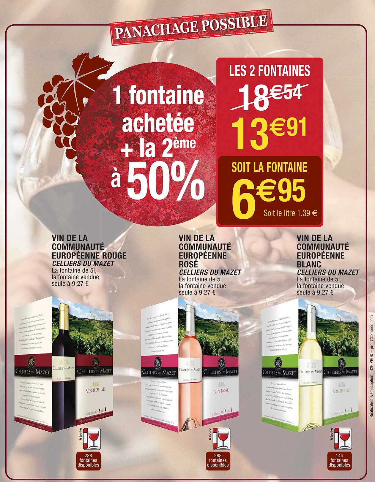 vin de communauté européenne rouge celliers du nazet, vin de la communauté européenne rosé celliers du mazet, vin de la communauté européenne blanc celliers du mazet