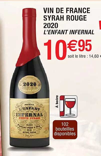 vin de france syrah rouge 2020 l'enfant infernal