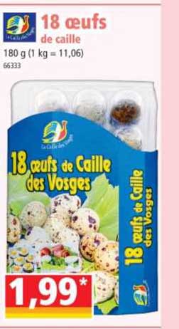 18 oeufs de caille