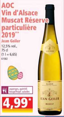aoc vin d'alsace muscat réserve particulière 2019 jean geiler