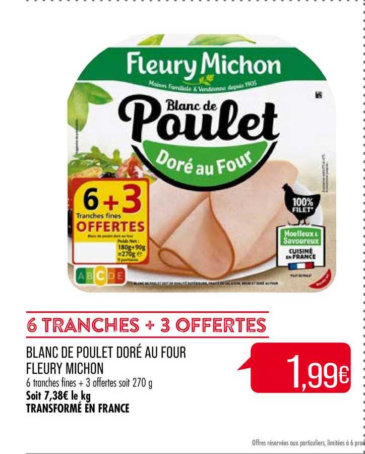 blanc de poulet doré au four fleury michon