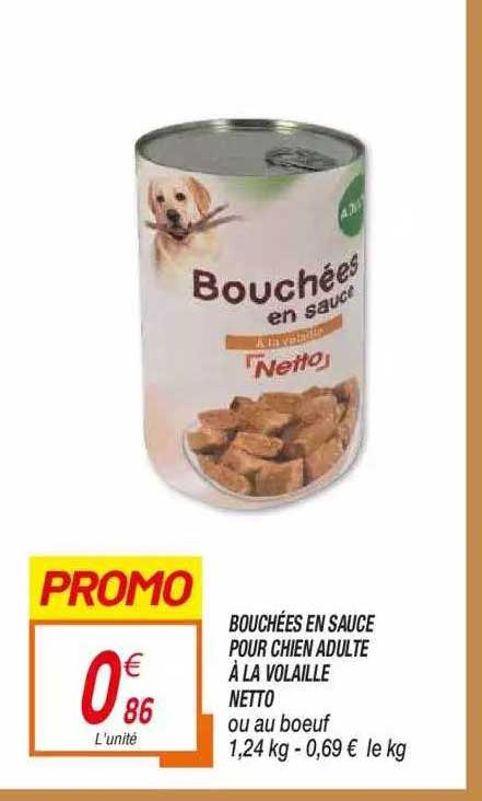 Bouchées En Sauce Pour Chien Adulte à La Volaille Netto