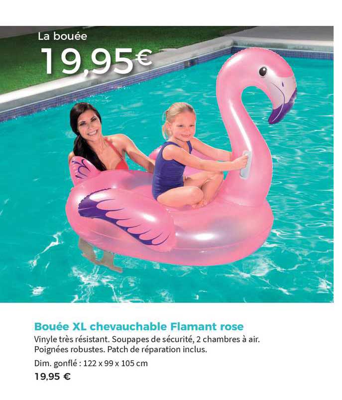 bouée xl chevauchable flamant rose
