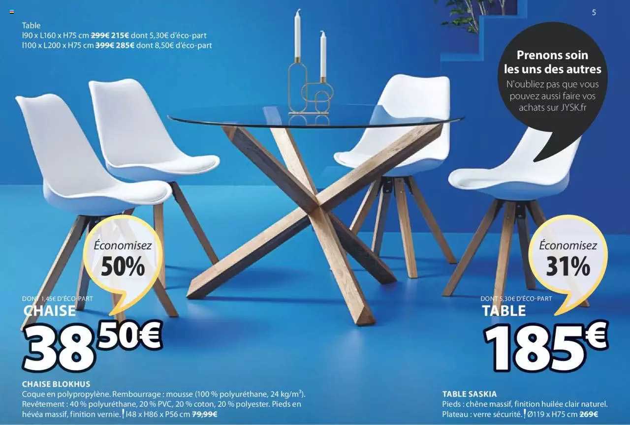 chaise blokhus, table saskia