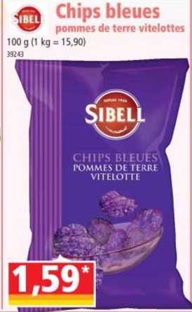 chips bleues pommes de terre vitelottes sibell