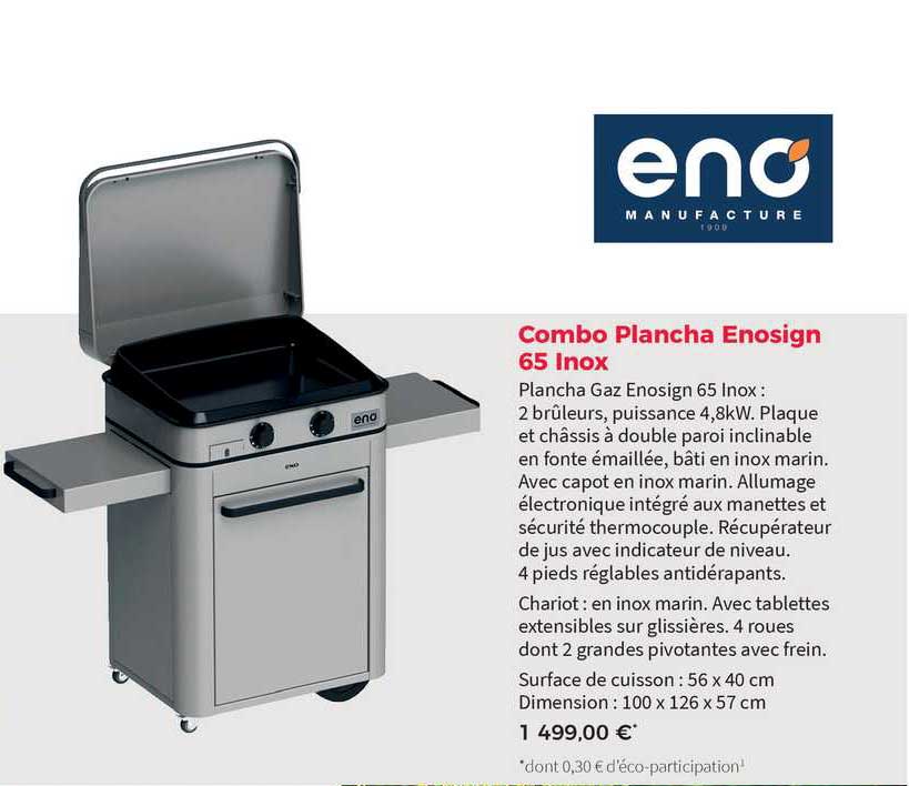 combo plancha enosign 65 inox