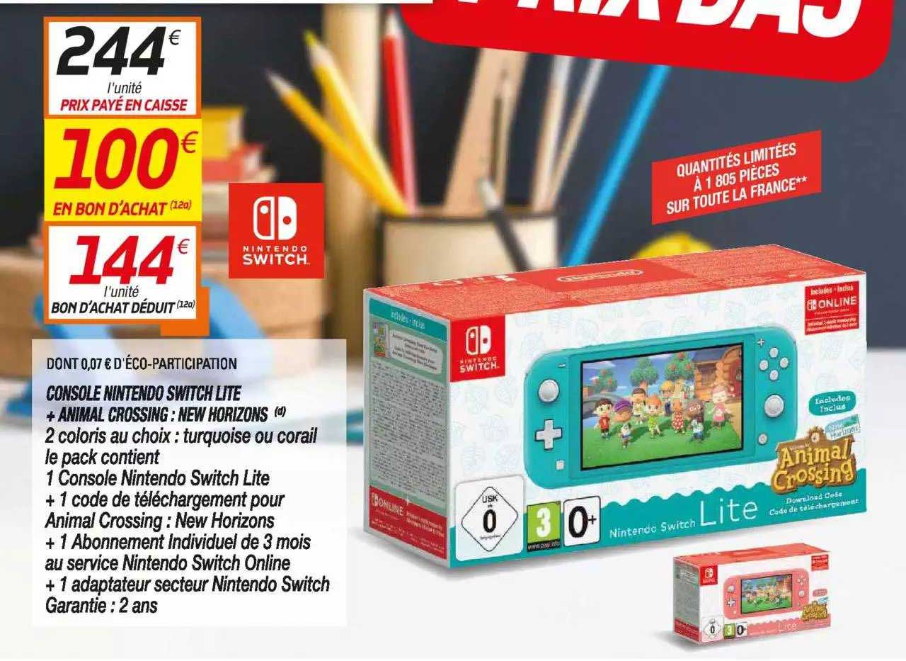 console nintendo switch lite + animal crossing : new horizons