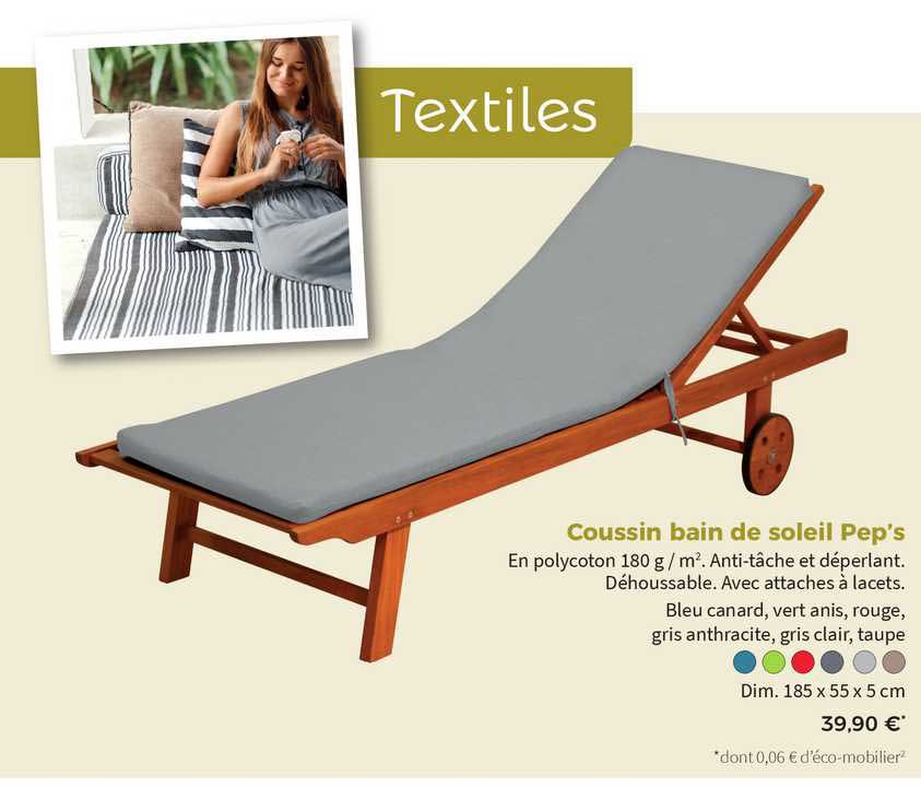 coussin bain de soleil pep's