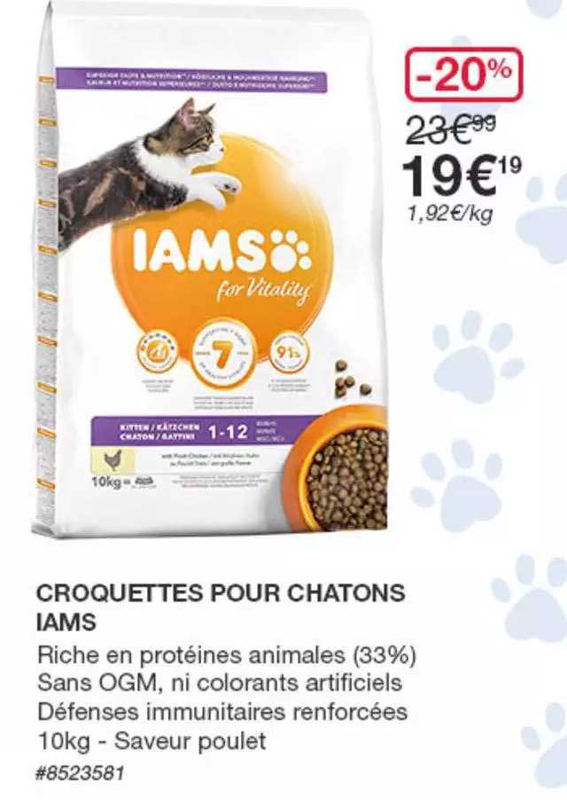 croquettes pour chatons iams