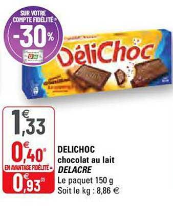 Délichoc Chocolat Au Lait Delacre