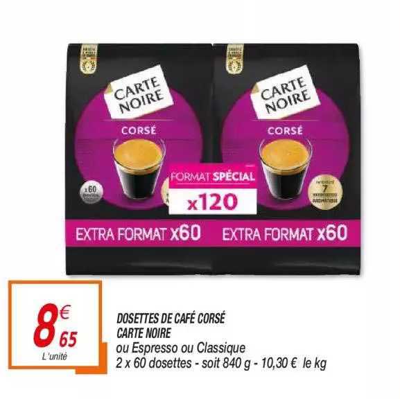 Dosettes De Café Corsé Carte Noire