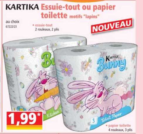 essuie-tout ou papier toilette kartika