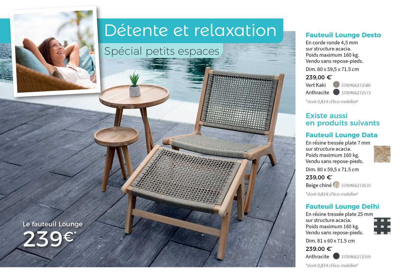 fauteuil lounge desto, fauteuil lounge delhi