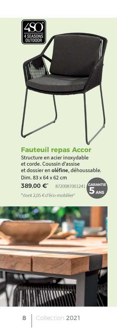 fauteuil repas accor