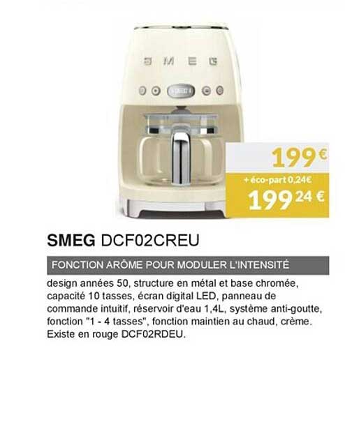 fonction arôme pour moduler l'intensité smeg