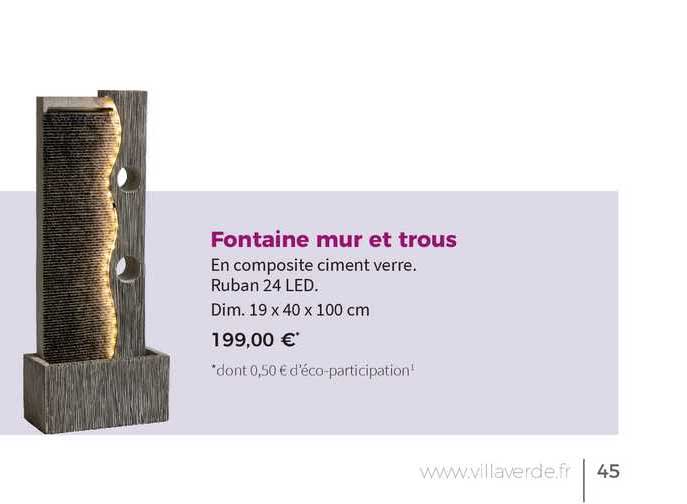 fontaine mur et trous