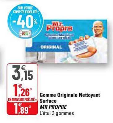 gomme originale nettoyant surface mr propre