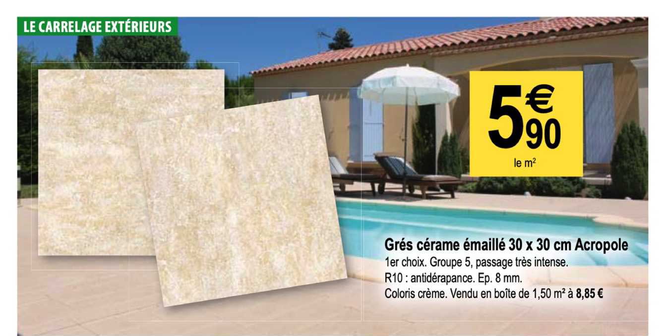 grés cérame émaillé 30 x 30 cm acropole