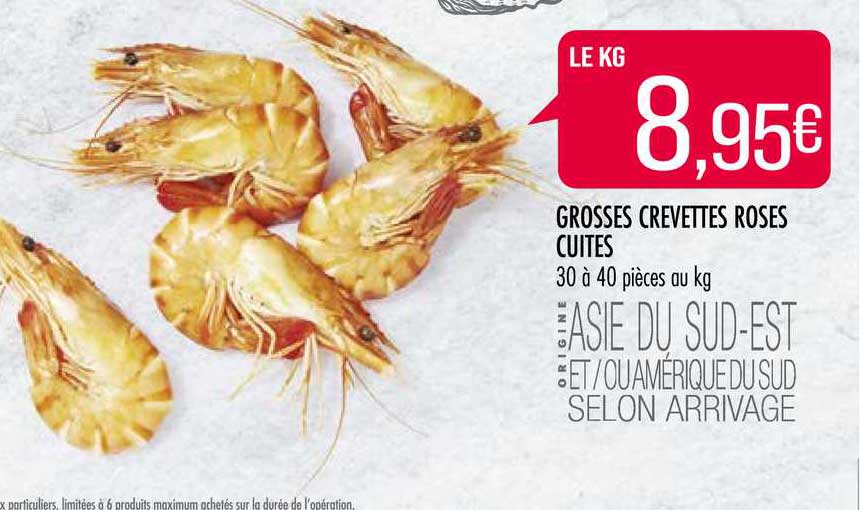 grosses crevettes roses cuites