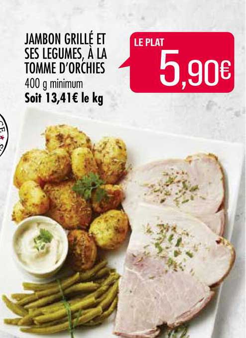 jambon grillé et ses légumes, à la tomme d'orchies