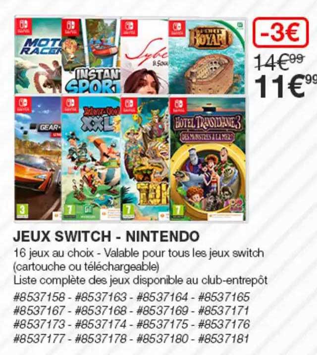 Jeux Switch - Nintendo