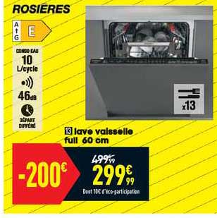 lave vaisselle full 60 cm rosières