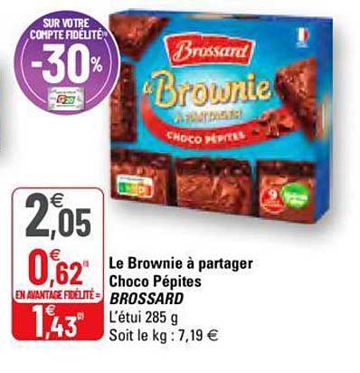 le brownie à partager choco pépites brossard