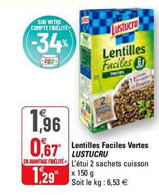 lentilles faciles vertes lustucru