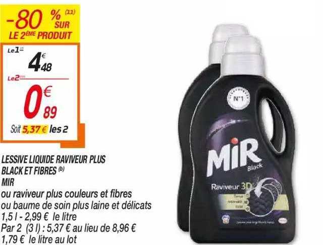 lessive liquide raviveur plus black et fibres mir