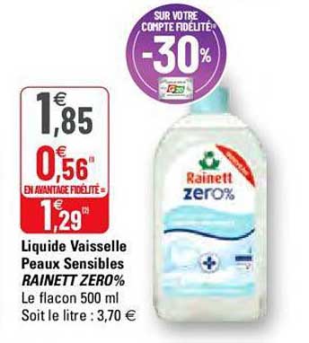 liquide vaisselle peaux sensibles rainett zero%