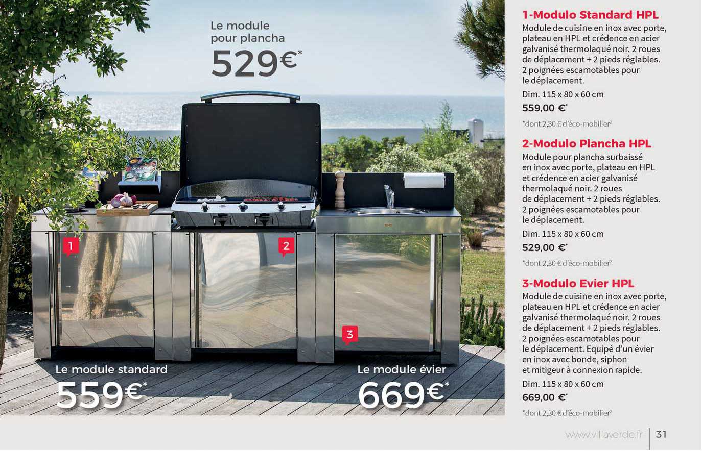 modulo standard hpl, modulo plancha hpl, modulo évier hpl