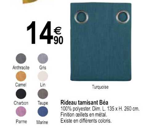 rideau tamisant béa