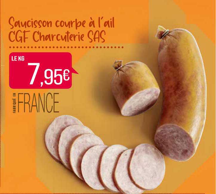 saucisson courbe à l'ail cgf charcuterie sas
