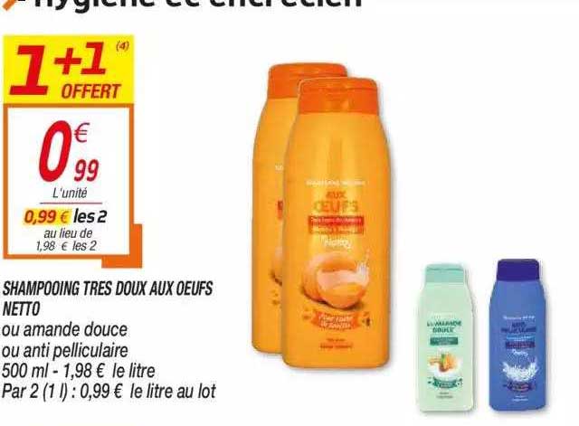 shampooing très doux aux oeufs netto