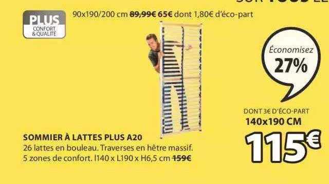 sommier à lattes plus a20