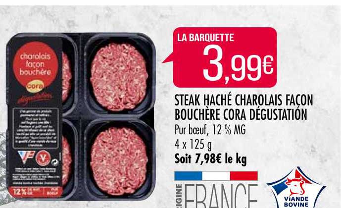 steak haché charolais façon bouchère cora dégustation
